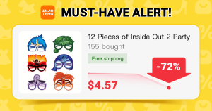 12 Pieces of Inside Out 2 Party Decor Glasses And Masks